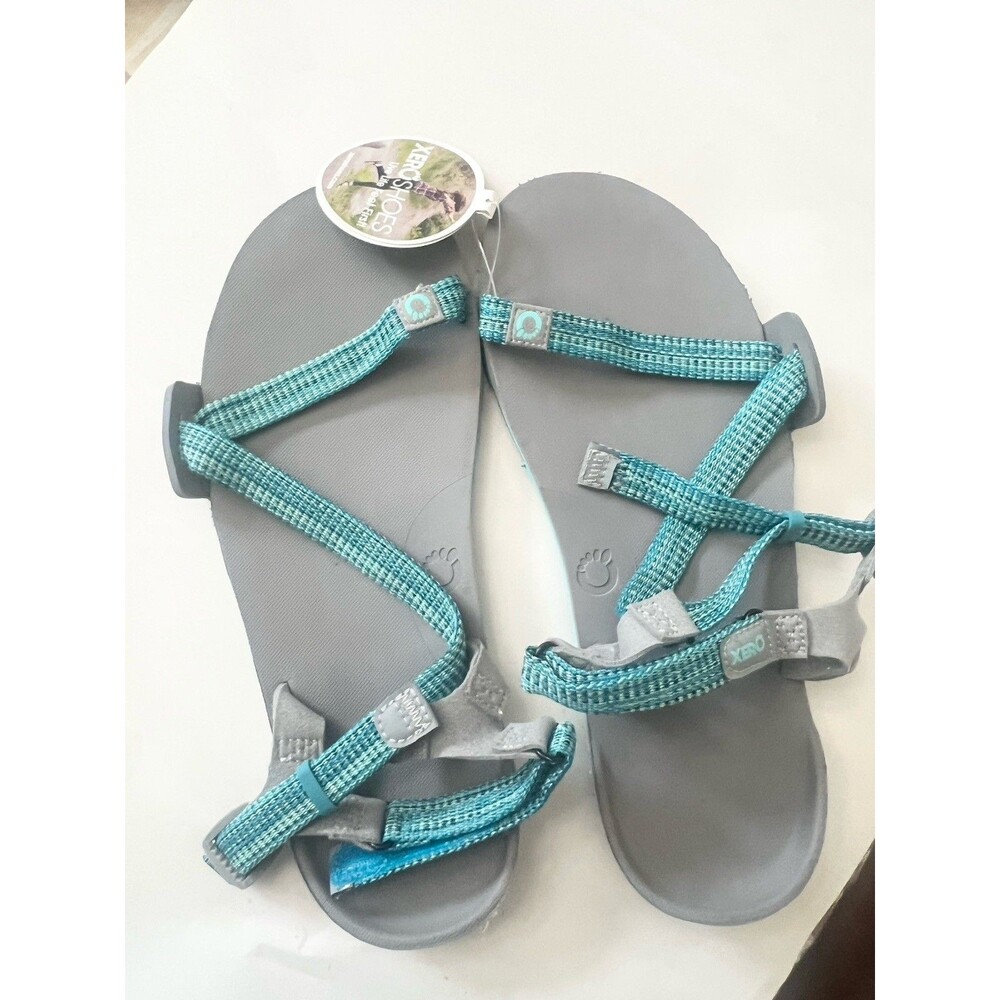 Xero Z-Trail EV Size 11 Minimalist Barefoot Sandals Gray Blue Hiking Shoes New